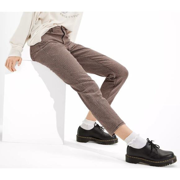 American Eagle Dark Academia High Waisted Houndstooth Mom Jeans Stretch Sz 0 - Picture 2 of 16